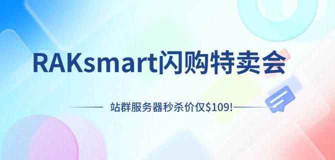 RAKsmart闪购特卖会 站群服务器秒杀价仅$109!