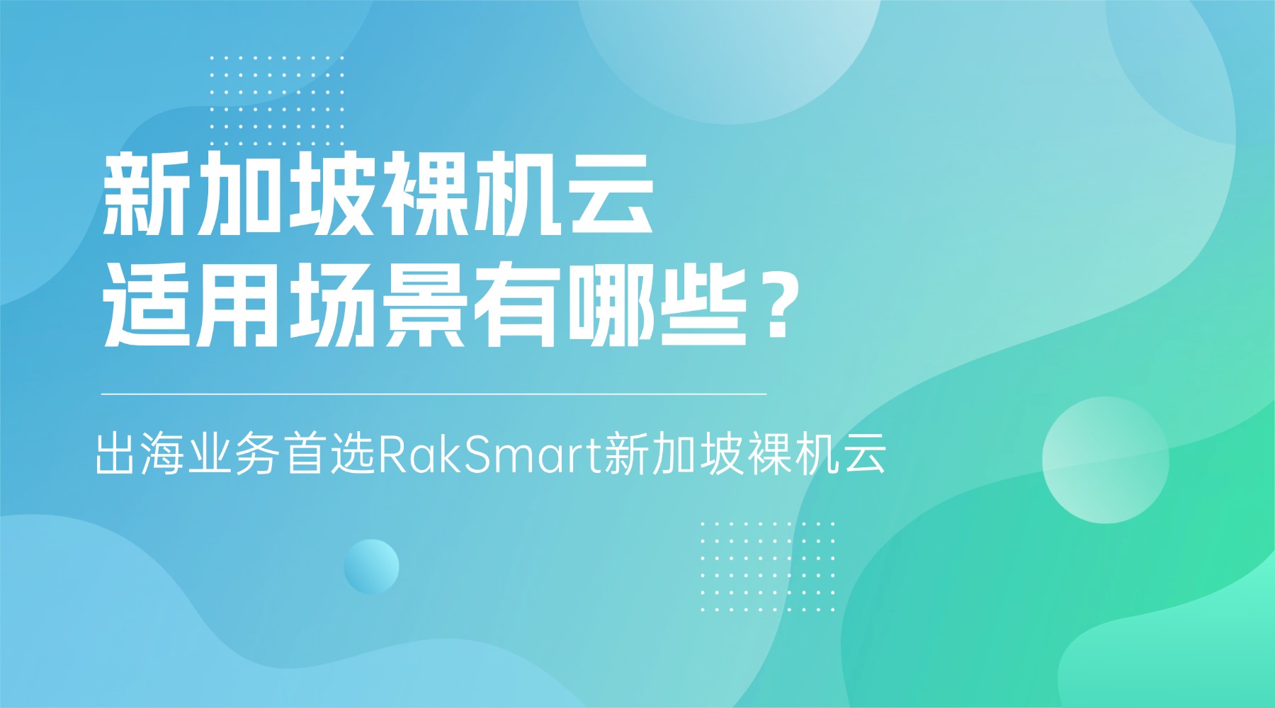 新加坡裸机云适用场景有哪些？出海业务首选RakSmart新加坡裸机云